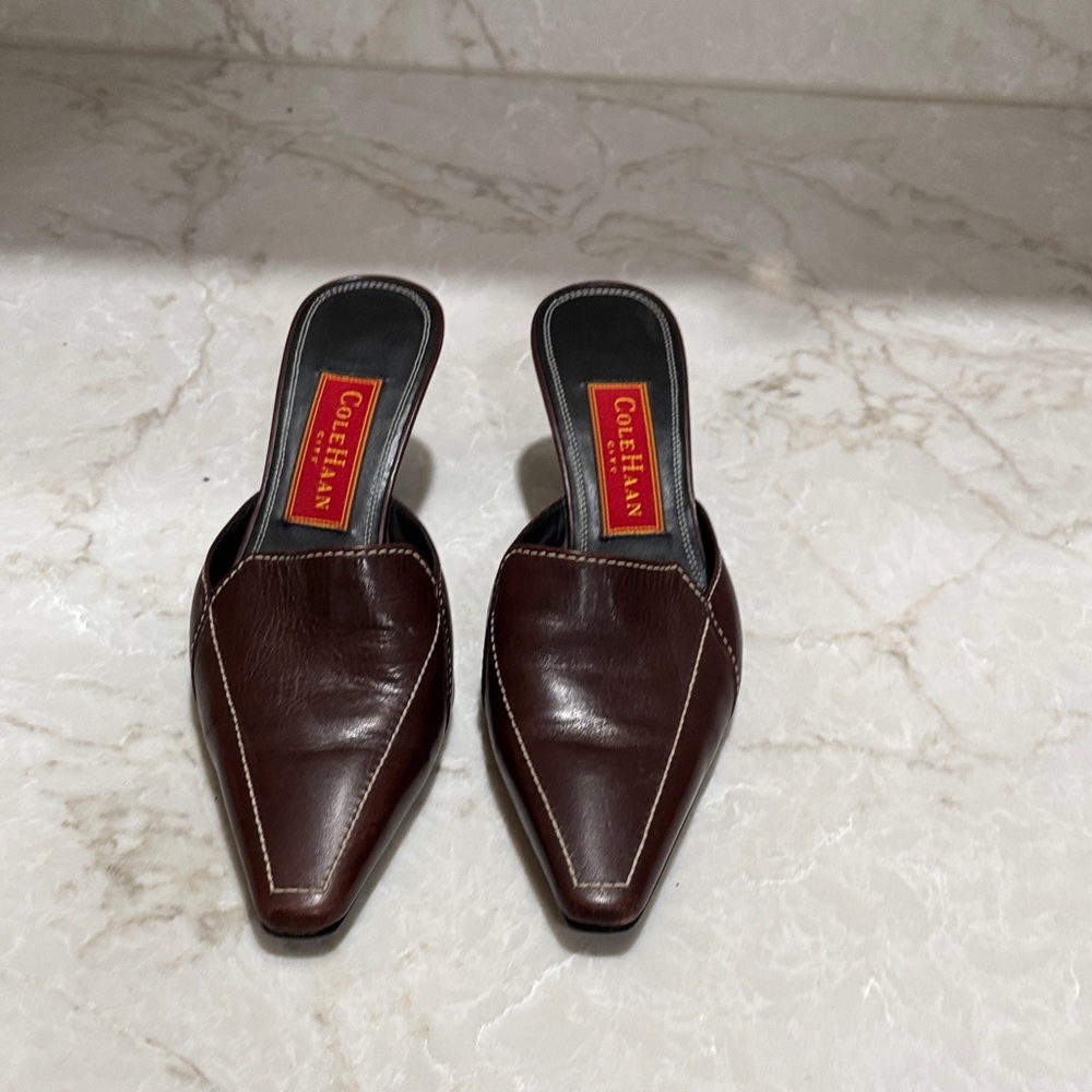 Cole Haan Women's Dark Brown Leather Mules - Picture 5 of 5